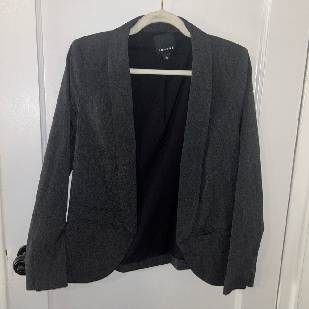 Trouvé Grey Blazer with front pocket details